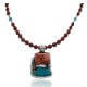 Handmade Certified Authentic Navajo .925 Sterling Silver Natural Turquoise, Spiny Oyster and Red Jasper Native American Necklace and Pendant 370829502794