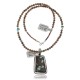 Large Handmade Certified Authentic Navajo .925 Sterling Silver Natural Jasper and Boulder Turquoise Native American Necklace and Pendant 390594947367