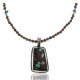 Large Handmade Certified Authentic Navajo .925 Sterling Silver Natural Jasper and Boulder Turquoise Native American Necklace and Pendant 390594947367