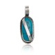 Handmade Certified Authentic Navajo .925 Sterling Silver Natural Turquoise Native American Pendant 12674-100