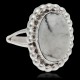 White Howlite .925 Sterling Silver Certified Authentic Navajo Native American Handmade Ring 26237