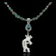 Handmade Kokopelli Certified Authentic Navajo .925 Sterling Silver Natural Turquoise, Coral Native American Necklace 390738901911
