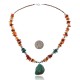Large Certified Authentic Navajo Native .925 Sterling Silver Turquoise and Carnelian Native American Necklace 370812723044