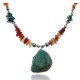 Large Certified Authentic Navajo Native .925 Sterling Silver Turquoise and Carnelian Native American Necklace 370812723044