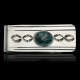 Handmade Sun Certified Authentic Navajo Nickel and .925 Sterling Silver Natural Turquoise Native American Money Clip 11238-8