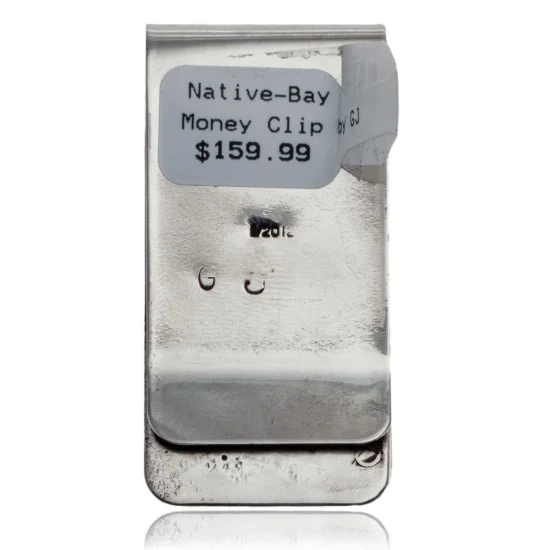 12kt Gold Filled and .925 Sterling Silver Bear Paw Handmade Certified Authentic Navajo Native American Money Clip 11256 12kt Gold Filled and .925 Sterling Silver Bear Paw Handmade Certified Authentic Navajo Native American Money Clip 11256