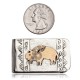 12kt Gold Filled and .925 Sterling Silver Buffalo and Mountain Handmade Certified Authentic Navajo Native American Money Clip 11259-2