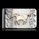 12kt Gold Filled and .925 Sterling Silver Handmade HORSE Certified Authentic Navajo Native American Money Clip 11241-1