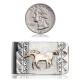12kt Gold Filled and .925 Sterling Silver Horse Handmade Certified Authentic Navajo Native American Money Clip 11253-1