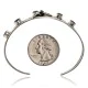 Handmade Certified Authentic Navajo .925 Sterling Silver Natural Black Onyx Native American Flower Cuff Bracelet 12946-4