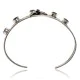 Handmade Certified Authentic Navajo .925 Sterling Silver Natural Black Onyx Native American Flower Cuff Bracelet 12946-4