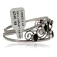 Handmade Certified Authentic Navajo .925 Sterling Silver Natural Black Onyx Native American Flower Cuff Bracelet 12946-4