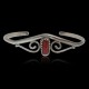 Delicate Handmade Certified Authentic Navajo .925 Sterling Silver Coral Native American Cuff Bracelet 12947-9