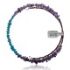 Natural Turquoise and Amethyst Certified Authentic Navajo Native American Adjustable Choker Wrap Necklace Chain 25584