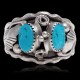 Large Handmade Certified Authentic Navajo .925 Sterling Silver Natural Turquoise Native American Ring 26209