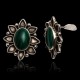 Malachite .925 Sterling Silver Certified Authentic Navajo Native American Flower Stud Earrings 24248 All Products NB160528034815 24248 (by LomaSiiva)