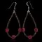 Coral .925 Sterling Silver Certified Authentic Navajo Native American Hoop Dangle Earrings 27281
