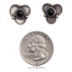Black Onyx .925 Sterling Silver Certified Authentic Navajo Native American Stud Earrings 27244