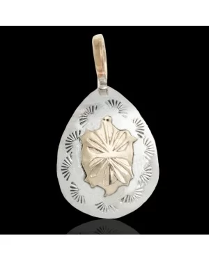 Turtle 12kt Gold Filled and .925 Sterling Silver Certified Authentic Handmade Very Delicate Navajo Native American Pendant 24472-99 Turtle 12kt Gold Filled and .925 Sterling Silver Certified Authentic Handmade Very Delicate Navajo Native American Pendant 24472-99