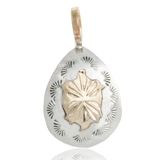 Turtle 12kt Gold Filled and .925 Sterling Silver Certified Authentic Handmade Very Delicate Navajo Native American Pendant 24472-99 Pendants NB151212447299 24472-99 (by LomaSiiva)