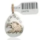 12kt Gold Filled and .925 Sterling Silver Eagle Head Handmade Certified Authentic Navajo Native American Delicate Pendant 24476