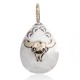 12kt Gold Filled and .925 Sterling Silver Bull Skull Handmade Certified Authentic Navajo Native American Delicate Pendant 24528