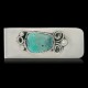 Navajo Handmade Certified Authentic .925 Sterling Silver Natural Turquoise Native American Nickel Money Clip 91004-1