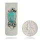 Navajo Handmade Certified Authentic .925 Sterling Silver Natural Turquoise Native American Nickel Money Clip 91004-1