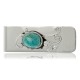 .925 Sterling Silver Navajo Handmade Certified Authentic Natural Turquoise Native American Nickel Money Clip 91005-3