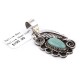 Flower and Leaf .925 Sterling Silver Certified Authentic Handmade Navajo Native American Natural Turquoise Pendant  1504