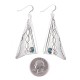 Sun .925 Sterling Silver Certified Authentic Handmade Navajo Native American Natural Turquoise Large Dangle Earrings 27256