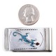 Lizard .925 Sterling Silver Ray Begay Certified Authentic Handmade Navajo Native American Natural Turquoise Coral Money Clip 11253-7