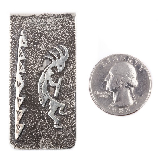 Kokopelli .925 Sterling Silver Ray Begay Certified Authentic Handmade Navajo Native American Money Clip  13194-8