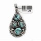 Drop .925 Starling Silver Certified Authentic Handmade Navajo Native American Natural Turquoise Nugget Pendent  16048-100
