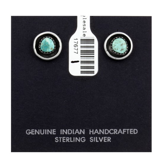 .925 Sterling Silver Certified Authentic Handmade Navajo Native American Natural Turquoise Earrings  390725821587 All Products 17677-1 390725821587 (by LomaSiiva)