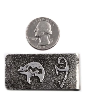 Bear .925 Sterling Silver Certified Authentic Handmade Navajo Native American Money Clip 13194-5 Bear .925 Sterling Silver Certified Authentic Handmade Navajo Native American Money Clip 13194-5