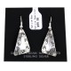 Bear Paw .925 Sterling Silver Certified Authentic Handmade Navajo Native American Dangle Earrings 27261-1