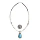 Drop .925 Sterling Silver Certified Authentic Handmade Navajo Native American Natural Turquoise Necklace And Pendant 390682203299