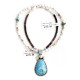 Drop .925 Sterling Silver Certified Authentic Handmade Navajo Native American Natural Turquoise Necklace And Pendant 390682203299