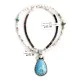 Drop .925 Sterling Silver Certified Authentic Handmade Navajo Native American Natural Turquoise Necklace And Pendant 390682203299