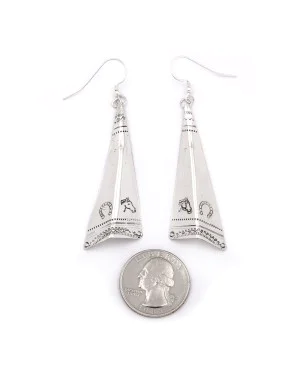 Horse Head Horseshoe .925 Starling Silver Certified Authentic Handmade Navajo Native American Earrings 27265-9 Horse Head Horseshoe .925 Starling Silver Certified Authentic Handmade Navajo Native American Earrings 27265-9