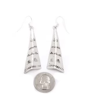 Bear Paw Mountain Feather Arrow .925 Sterling Silver Navajo Earrings 27265-8 Bear Paw Mountain Feather Arrow .925 Sterling Silver Navajo Earrings 27265-8
