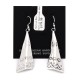 Feather Buffalo Teepee .925 Starling Silver Certified Authentic Handmade Navajo Native American Earrings  27265-1