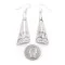 Cross Sun Mountain .925 Starling Silver Certified Authentic Handmade Navajo Native American Earrings  27265-7