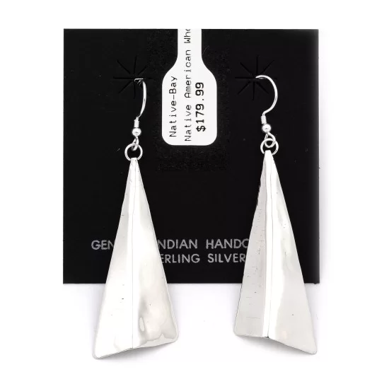 Plain Simple .925 Starling Silver Certified Authentic Handmade Navajo Native American Earrings 27265-6 Plain Simple .925 Starling Silver Certified Authentic Handmade Navajo Native American Earrings 27265-6