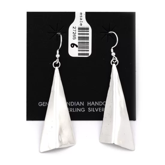 Plain Simple .925 Starling Silver Certified Authentic Handmade Navajo Native American Earrings 27265-6 Plain Simple .925 Starling Silver Certified Authentic Handmade Navajo Native American Earrings 27265-6