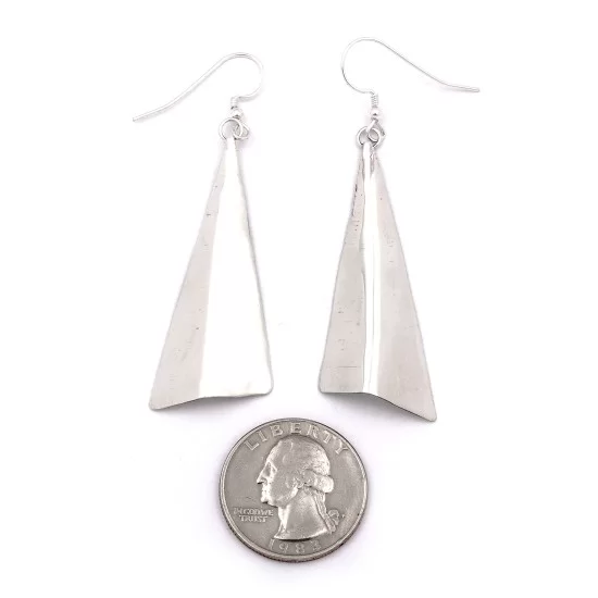 Plain Simple .925 Starling Silver Certified Authentic Handmade Navajo Native American Earrings 27265-6 Plain Simple .925 Starling Silver Certified Authentic Handmade Navajo Native American Earrings 27265-6