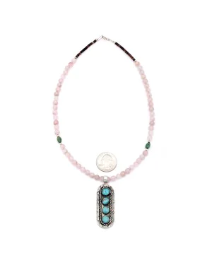 Sun .925 Sterling Silver Certified Authentic Handmade Navajo Native American Natural Turquoise And Rose Quartz Necklace And Pendant 370929328033 Sun .925 Sterling Silver Certified Authentic Handmade Navajo Native American Natural Turquoise And Rose Quartz Necklace And Pendant 370929328033