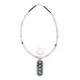 Sun .925 Sterling Silver Certified Authentic Handmade Navajo Native American Natural Turquoise And Rose Quartz Necklace And Pendant   370929328033