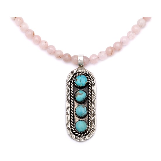 Sun .925 Sterling Silver Certified Authentic Handmade Navajo Native American Natural Turquoise And Rose Quartz Necklace And Pendant 370929328033 Sun .925 Sterling Silver Certified Authentic Handmade Navajo Native American Natural Turquoise And Rose Quartz Necklace And Pendant 370929328033